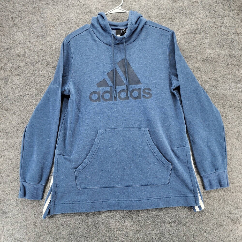Adidas Hoodie Womens Juniors Medium 12-14 Long Sleeve Blue